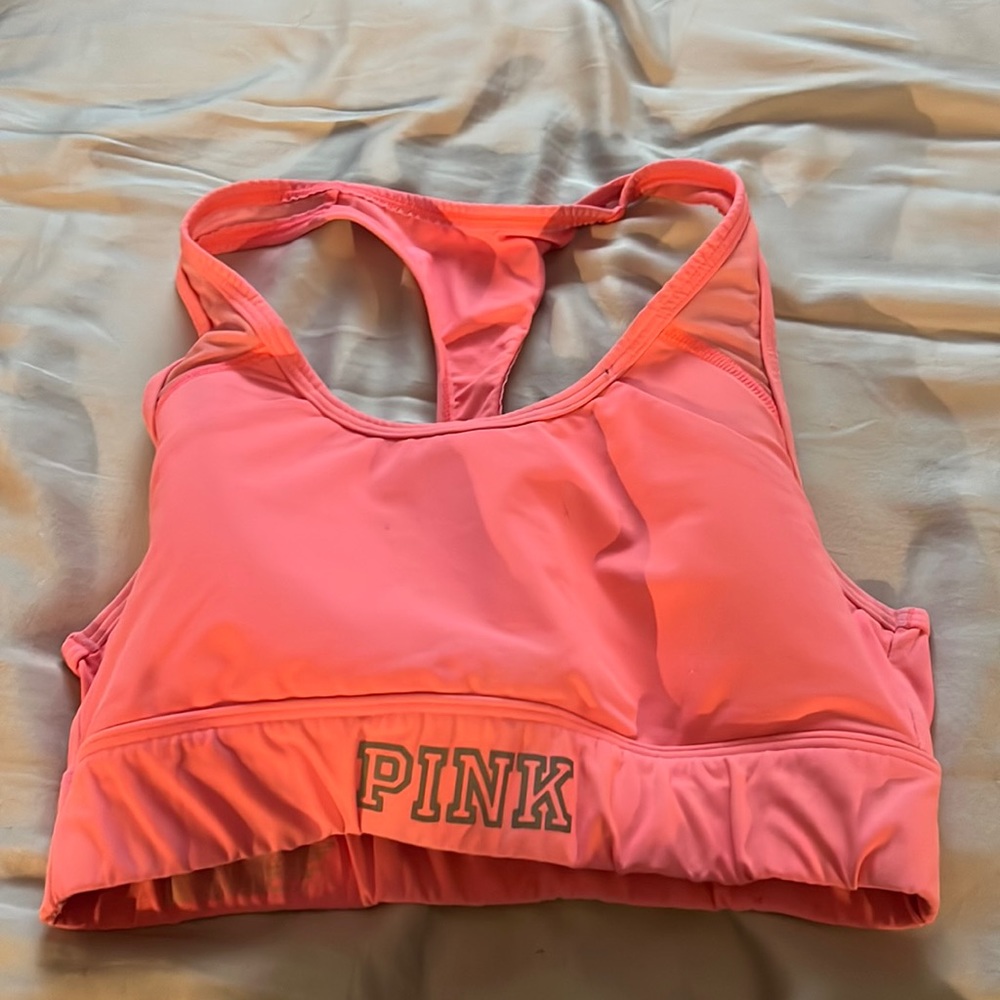 Pink sports bra